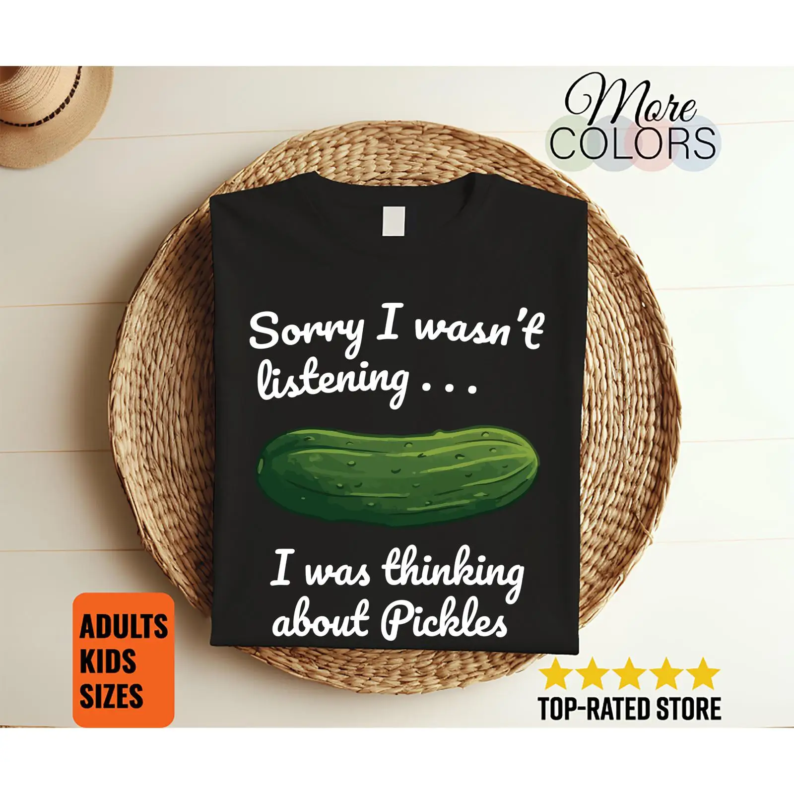 Food Lovers Snacks - ごめんなさい、聞いていませんでした。ピクルスのことを考えていました。Tシャツ、面白い、食通、ユーモア、スナックファン、デリ、アパレル、ヴィンテージ、ウォッシュド、多用途。