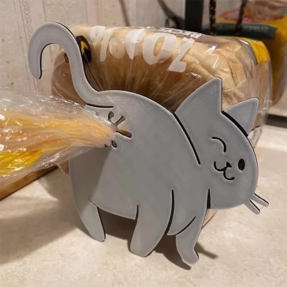 Food Lovers Snacks - 可愛い3Dプリントパン袋クリップ猫のお尻キッチンガジェットスナック袋シーリングクリップ猫好きのための斬新な食品保存袋クリップ