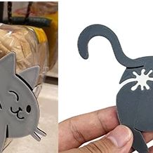Food Lovers Snacks - 2個入り 3D猫尻パン袋クリップ スナック袋シーリングクリップ ノベルティキッチンガジェット 食品保存袋クリップ 猫好きのための