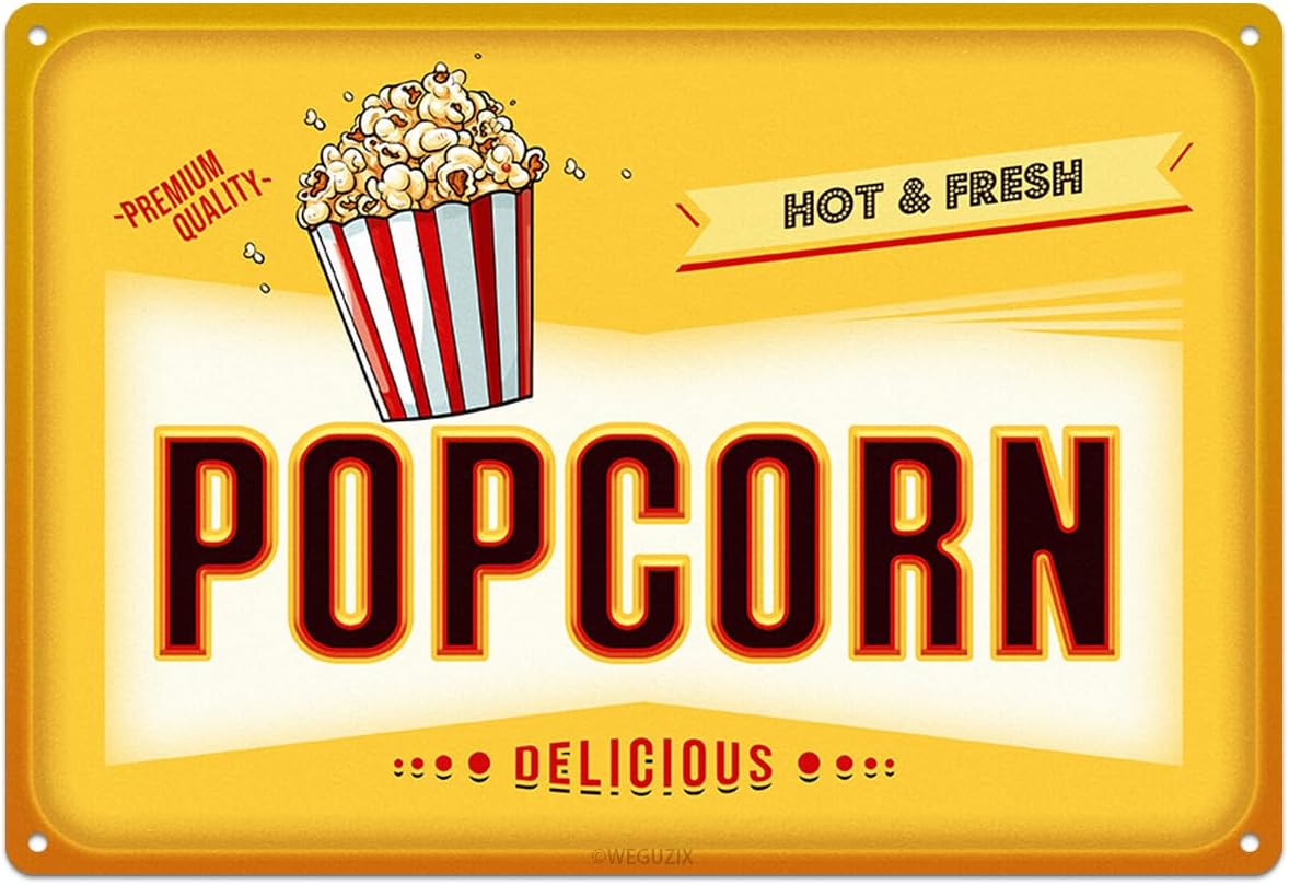 面白いポップコーンメタルサイン レトロフードスナック ブリキ - Food Snacks Corner のレビューと価格