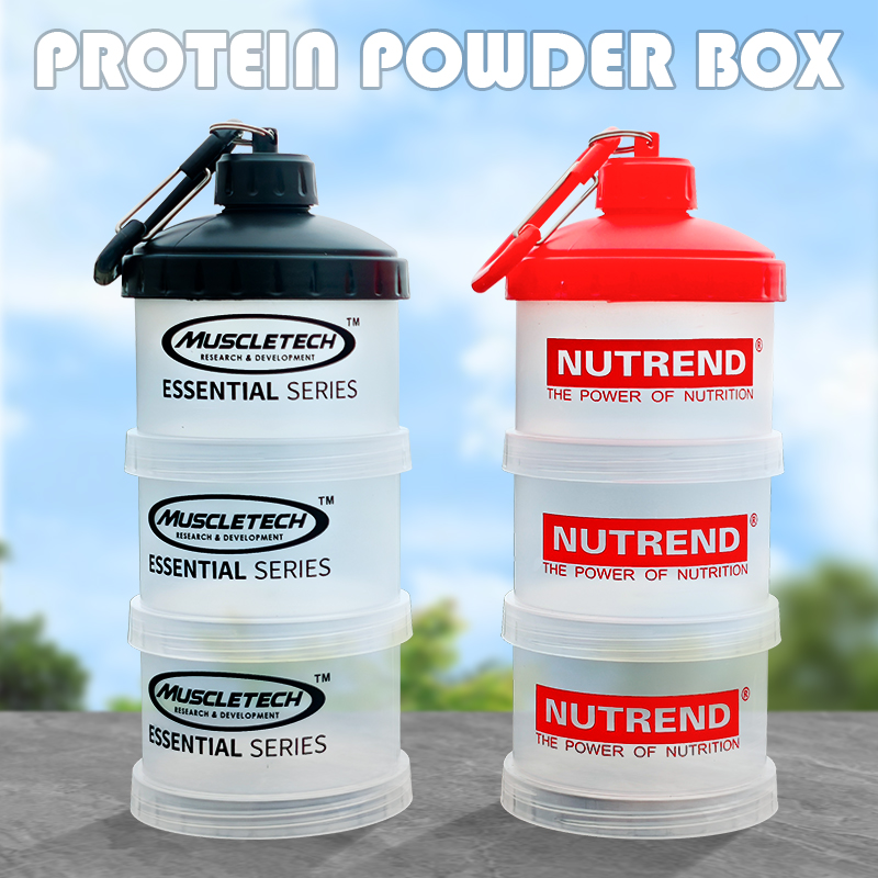 3層ポータブルプロテインパウダーボックスファンネルパウダーボ - Protein Bar Box のレビューと価格