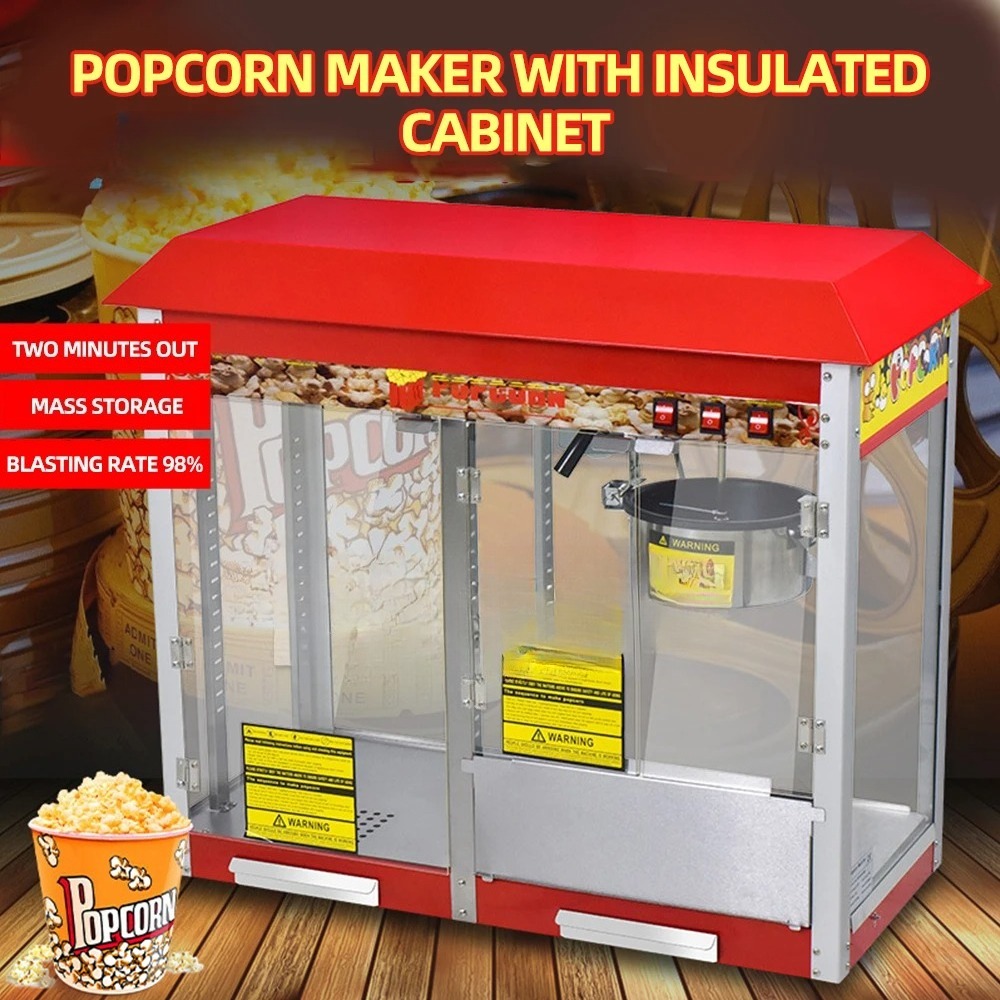 業務用自動電気ポップコーン製造機、断熱キャビネット付き、スナ - Food Processor Snacks のレビューと価格